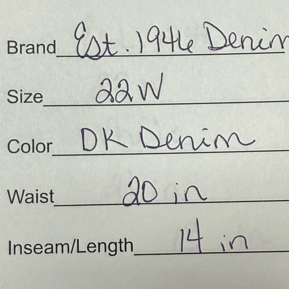 Catherines Denim Hi-Rise Bermuda Shorts 22W Dark Wash Stretch Plus Size - Picture 6 of 6